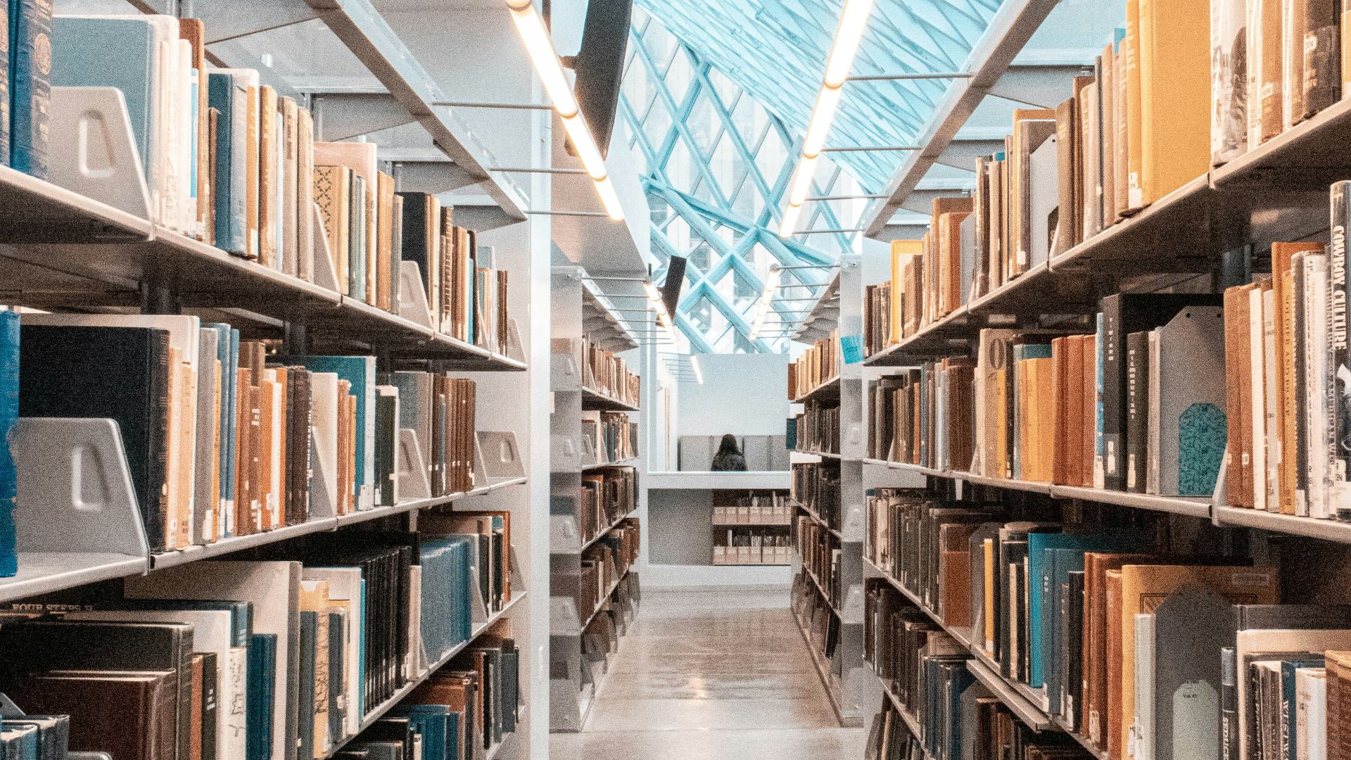 brown wooden book shelves in library