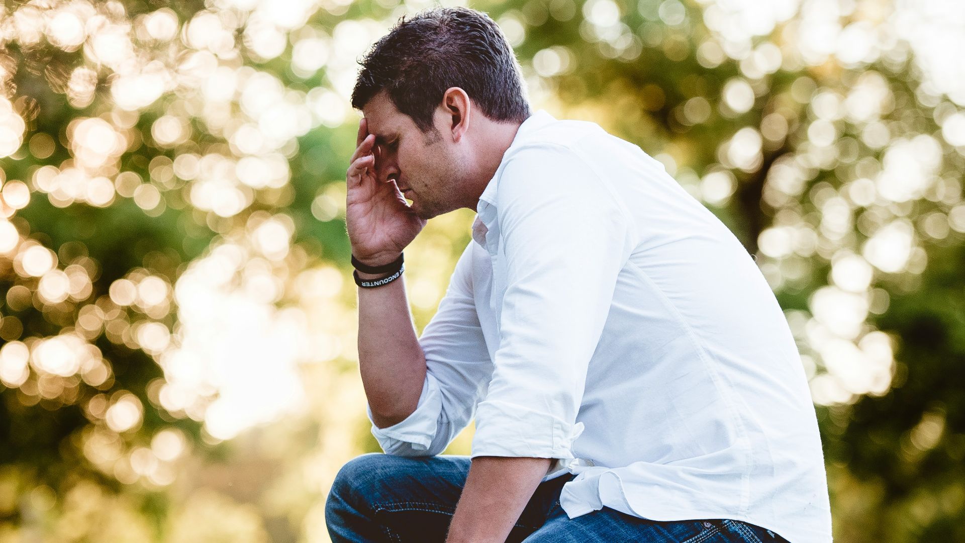 man on thinking pose