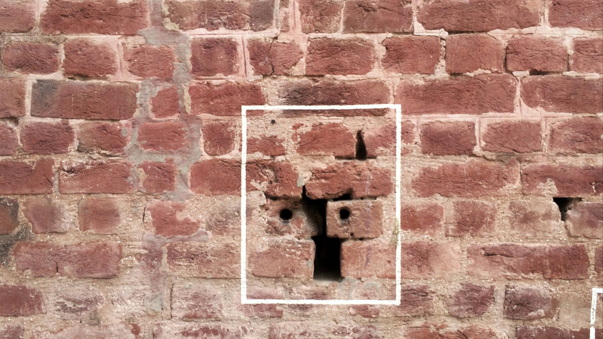 blue and brown brick wall