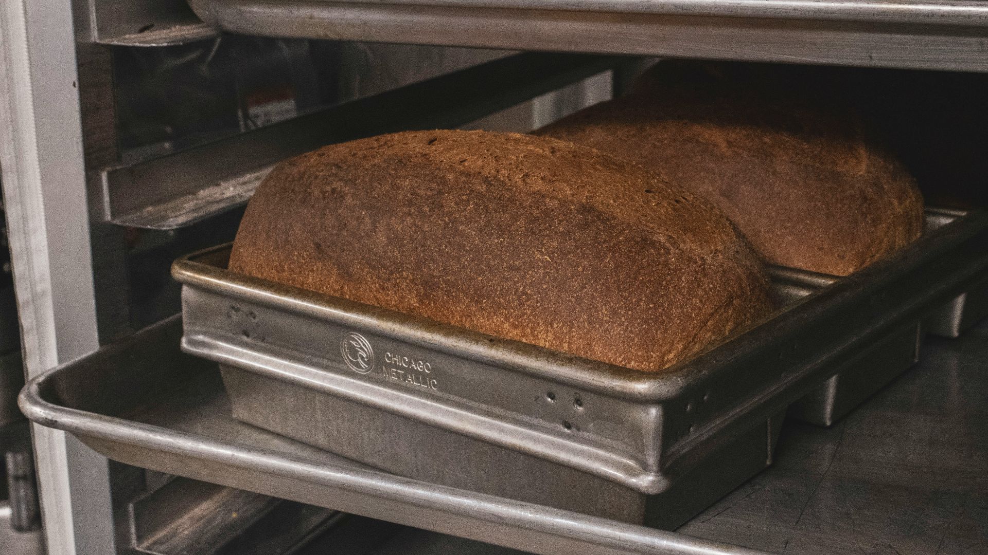brown bread on silver tray