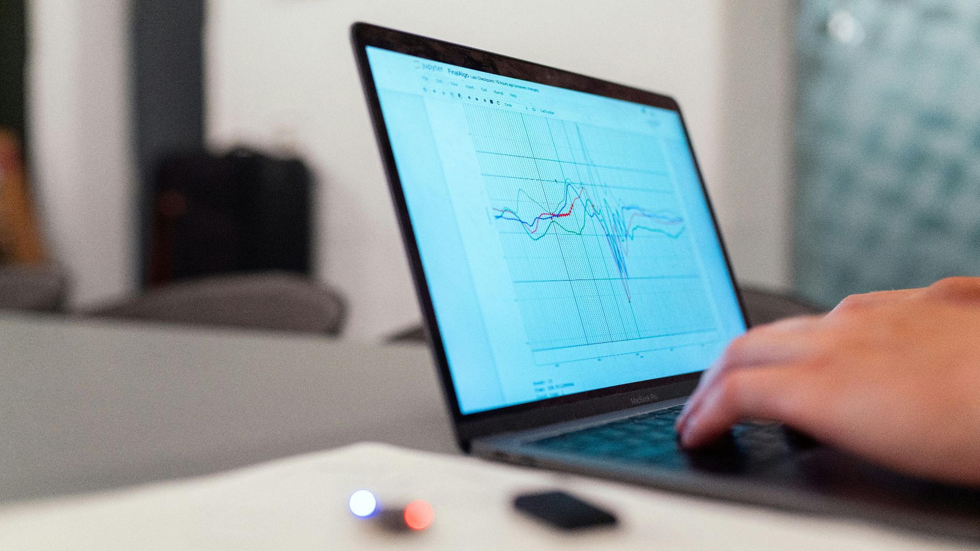 person using black laptop computer