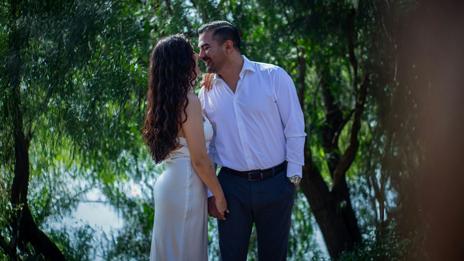 A man and a woman standing next to each other