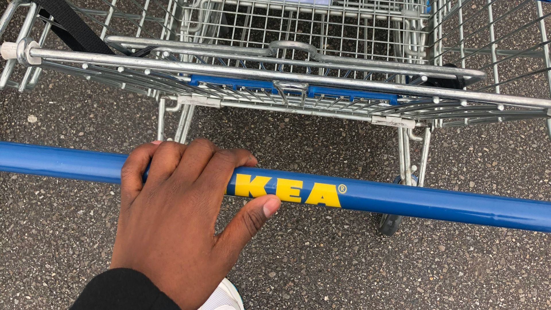 blue grocery cart