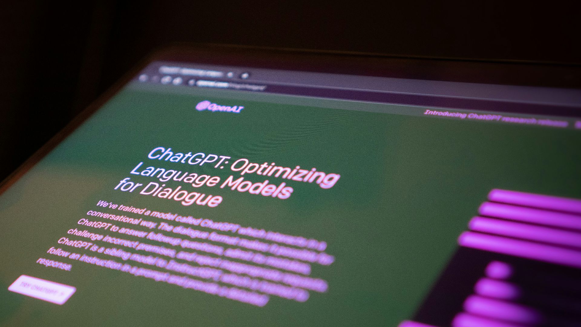 a close up of a computer screen with a blurry background