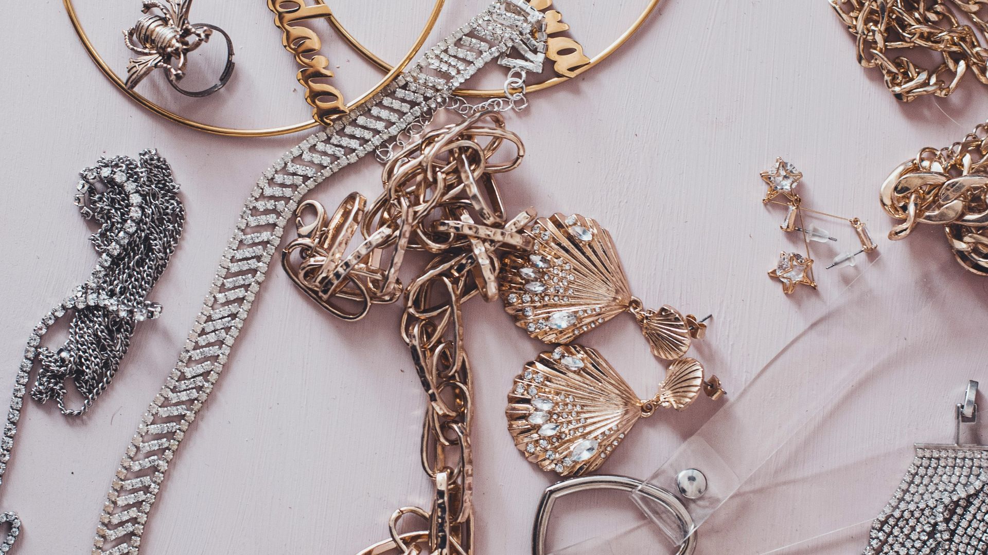 gold and silver beaded necklace