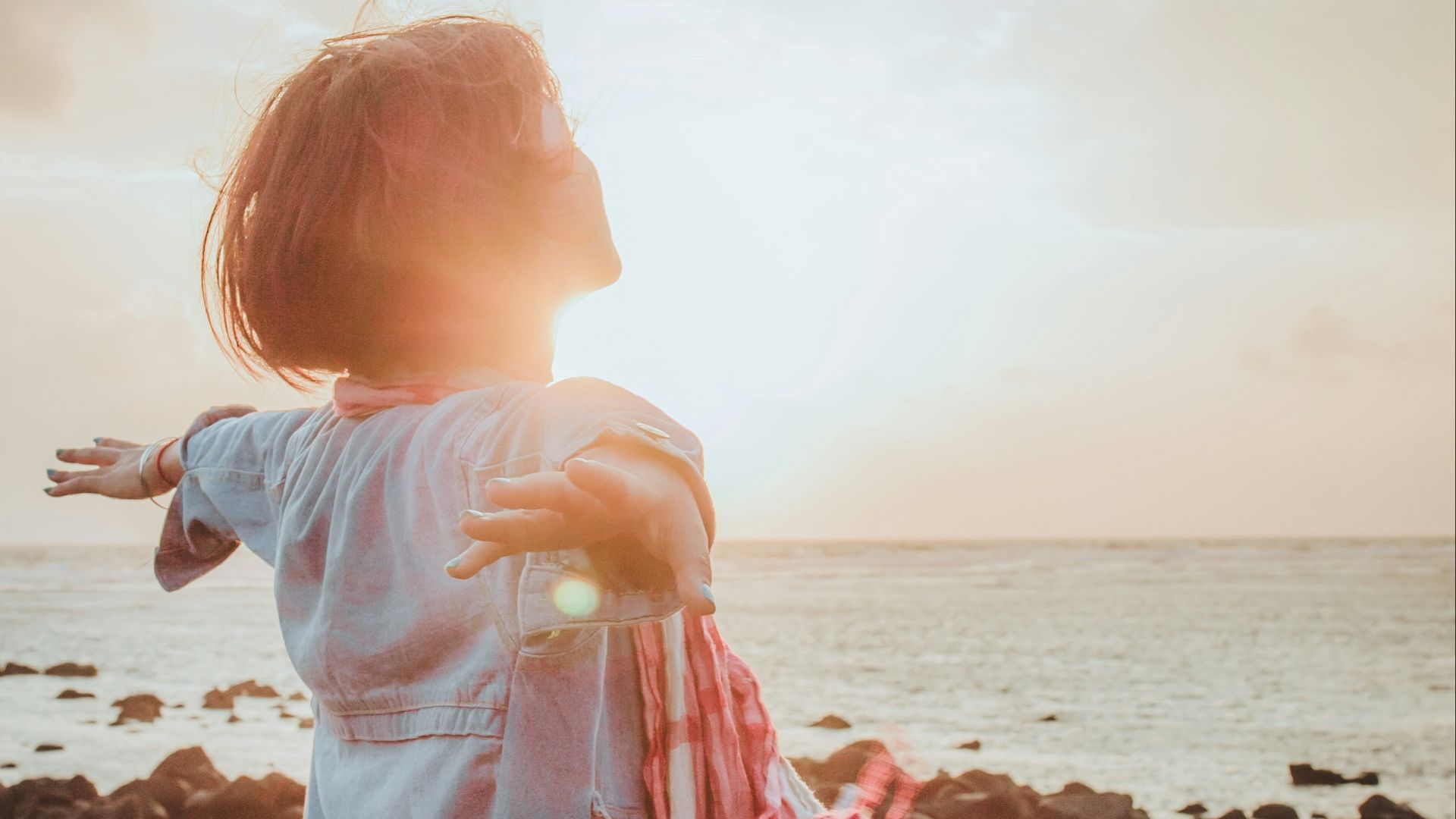 woman spreading her arms