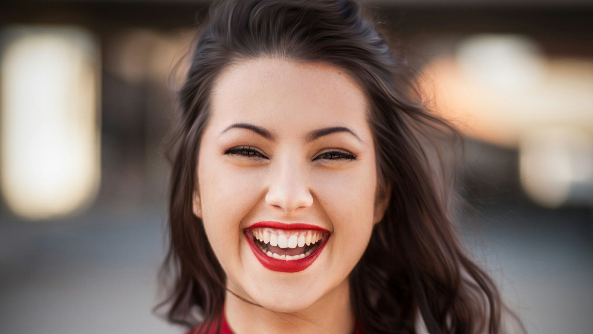closeup photography of woman smiling