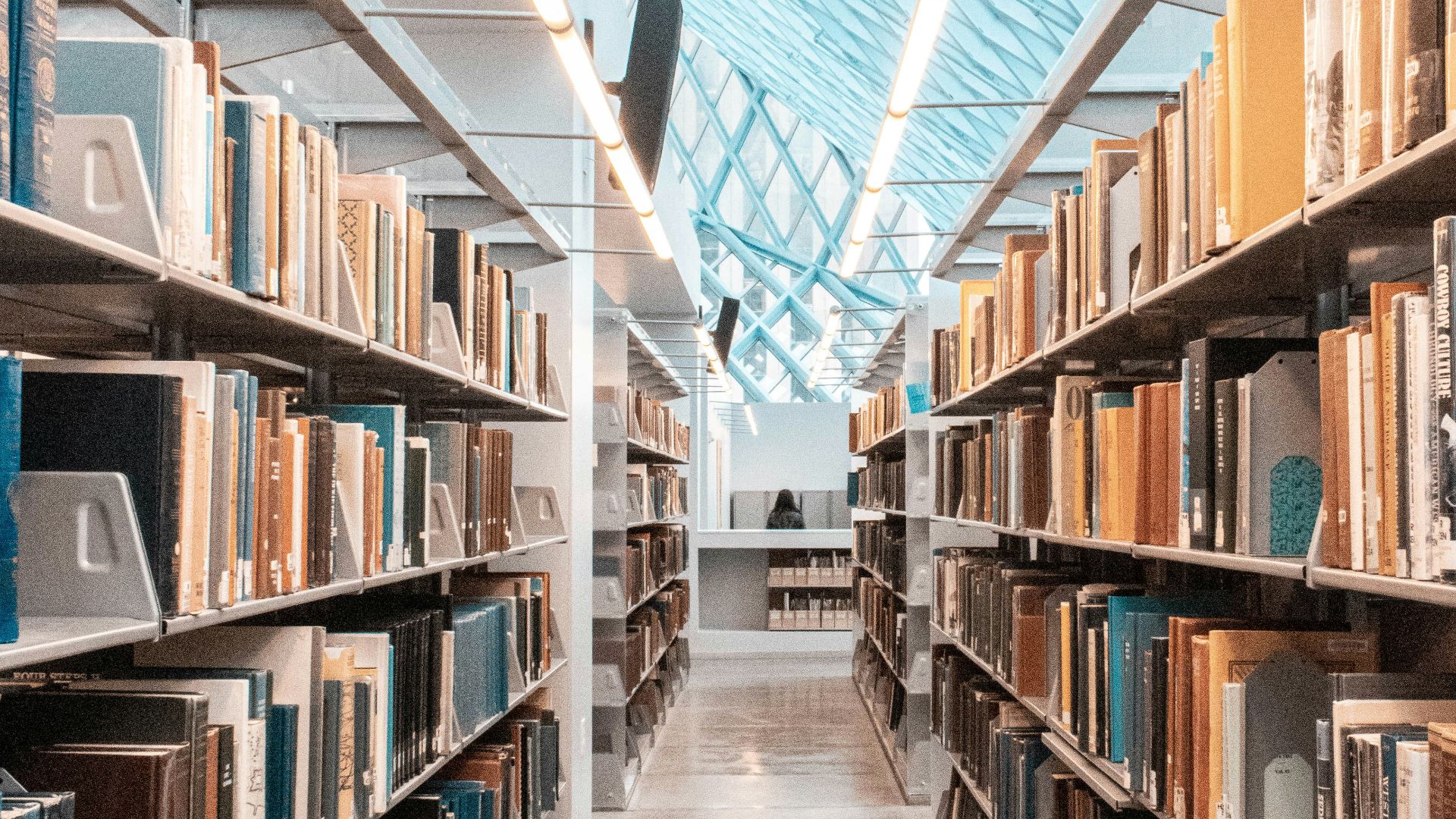 brown wooden book shelves in library