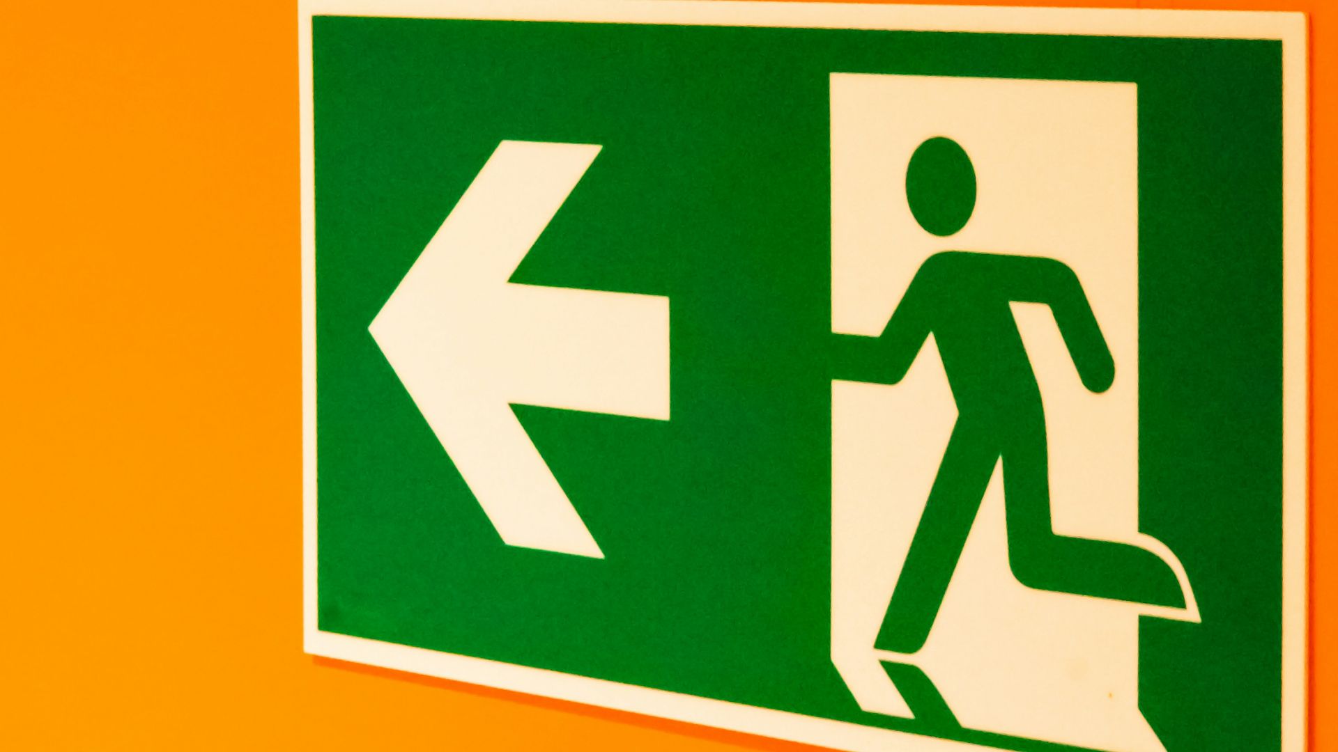 green and white signage