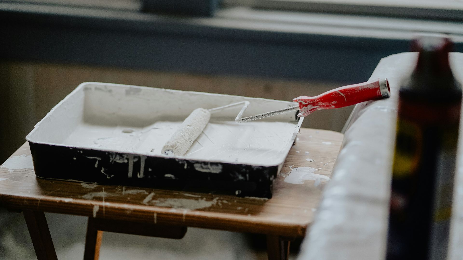 black and white box on brown wooden table
