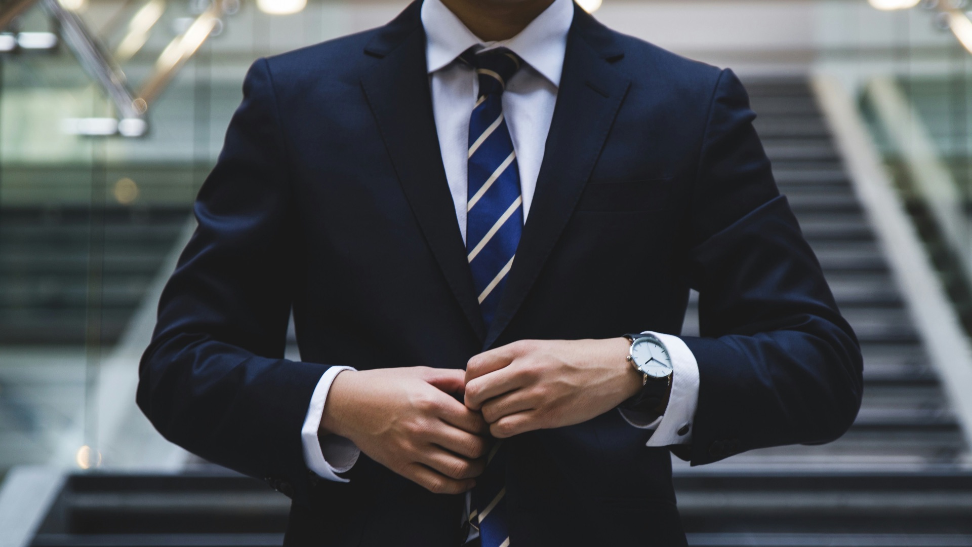 person standing near the stairs