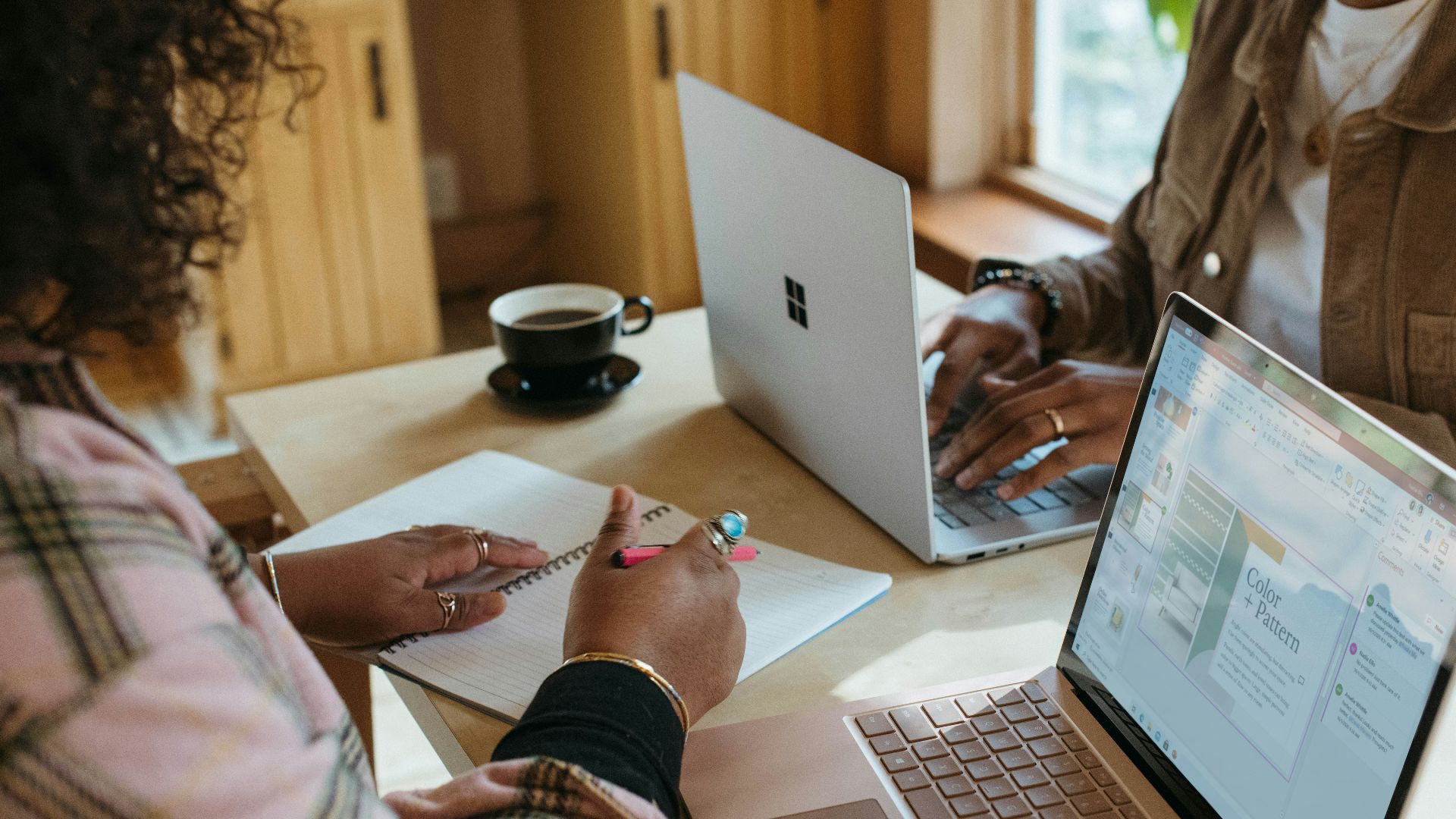 person using a Surface device