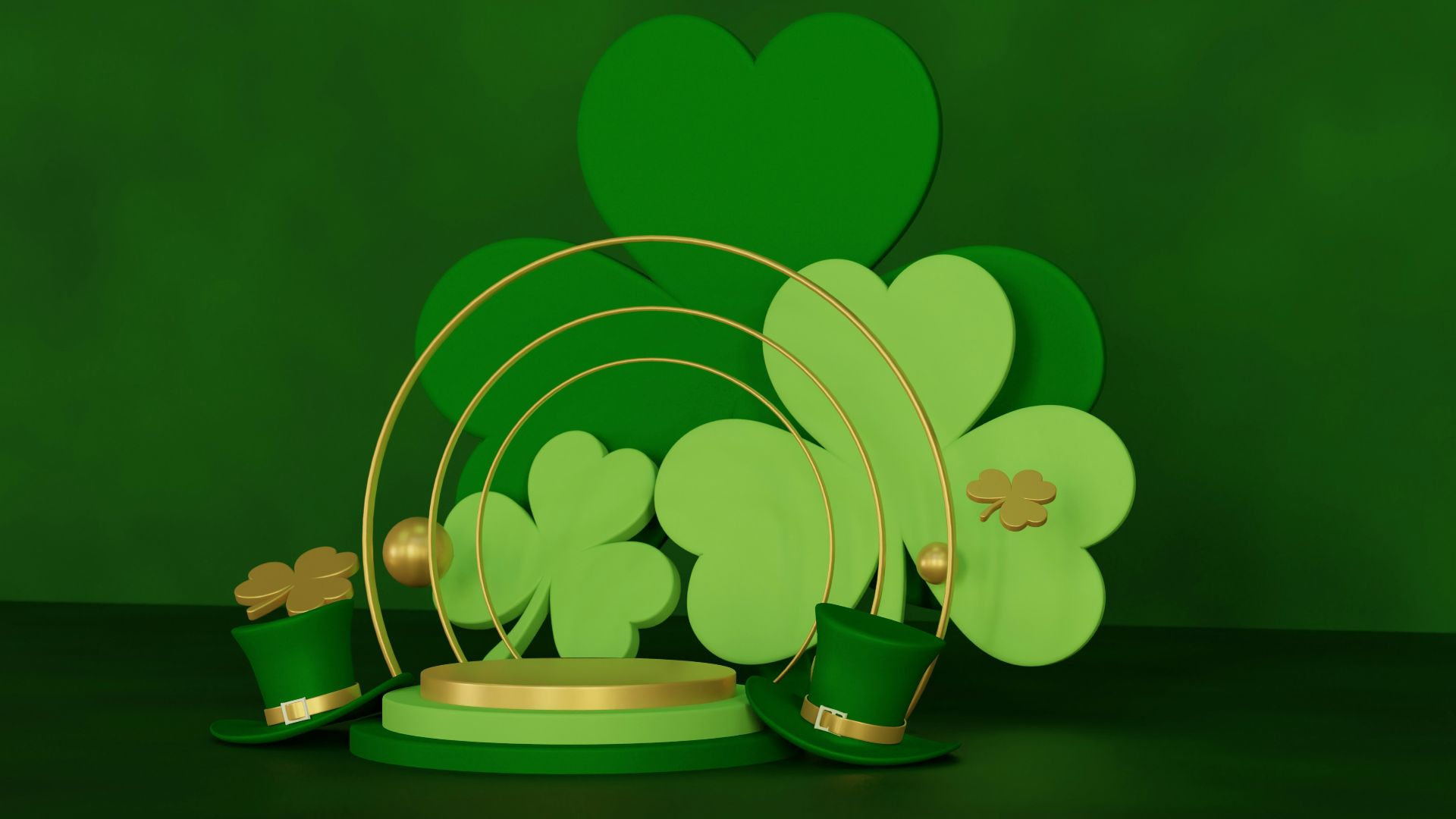 a green and gold st patrick's day decoration