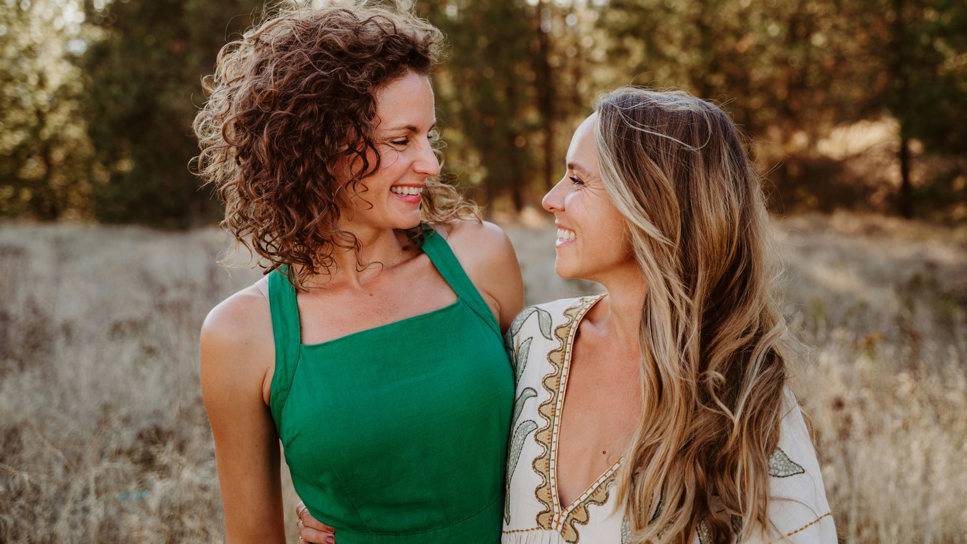 A couple of women standing next to each other