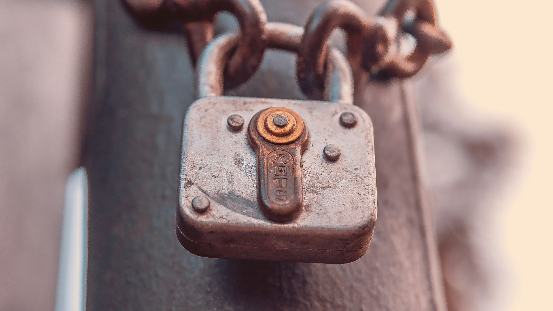gray padlock in chain