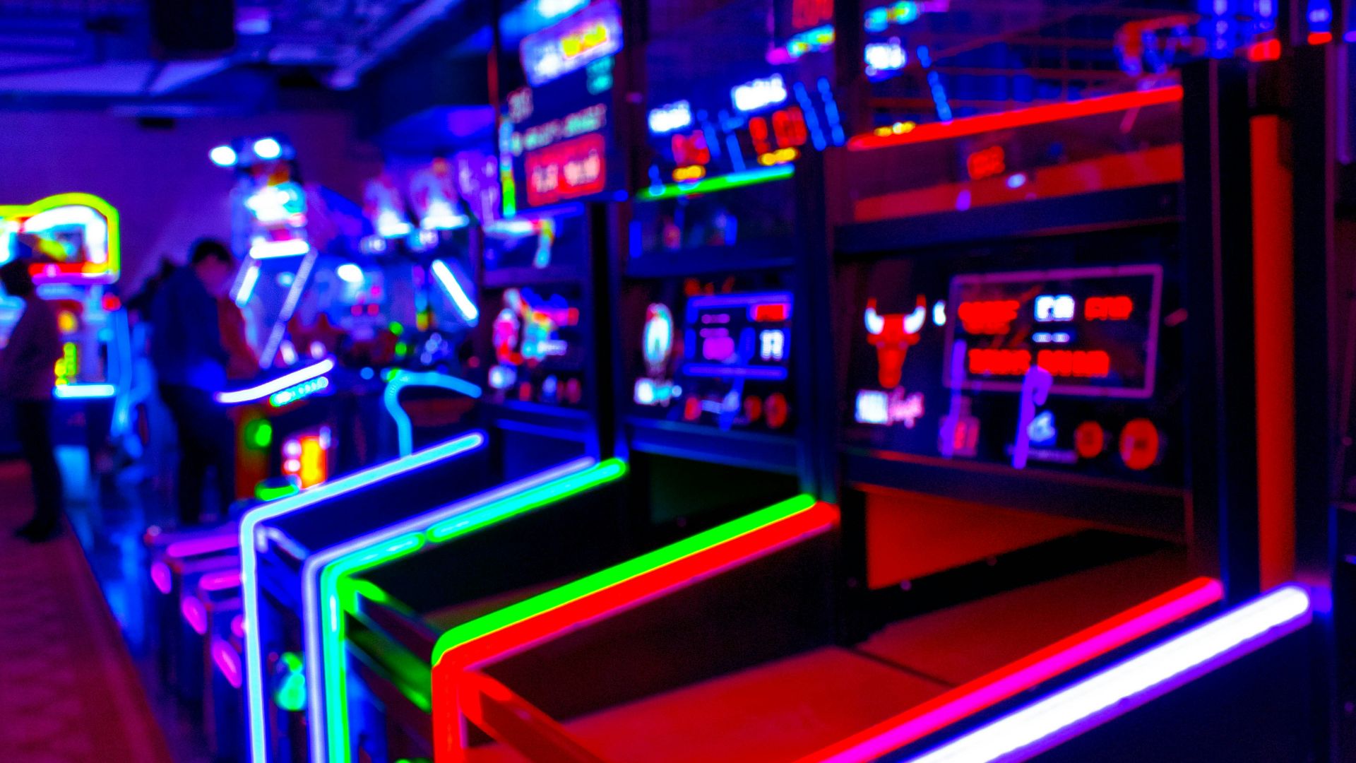 lighted arcade machines