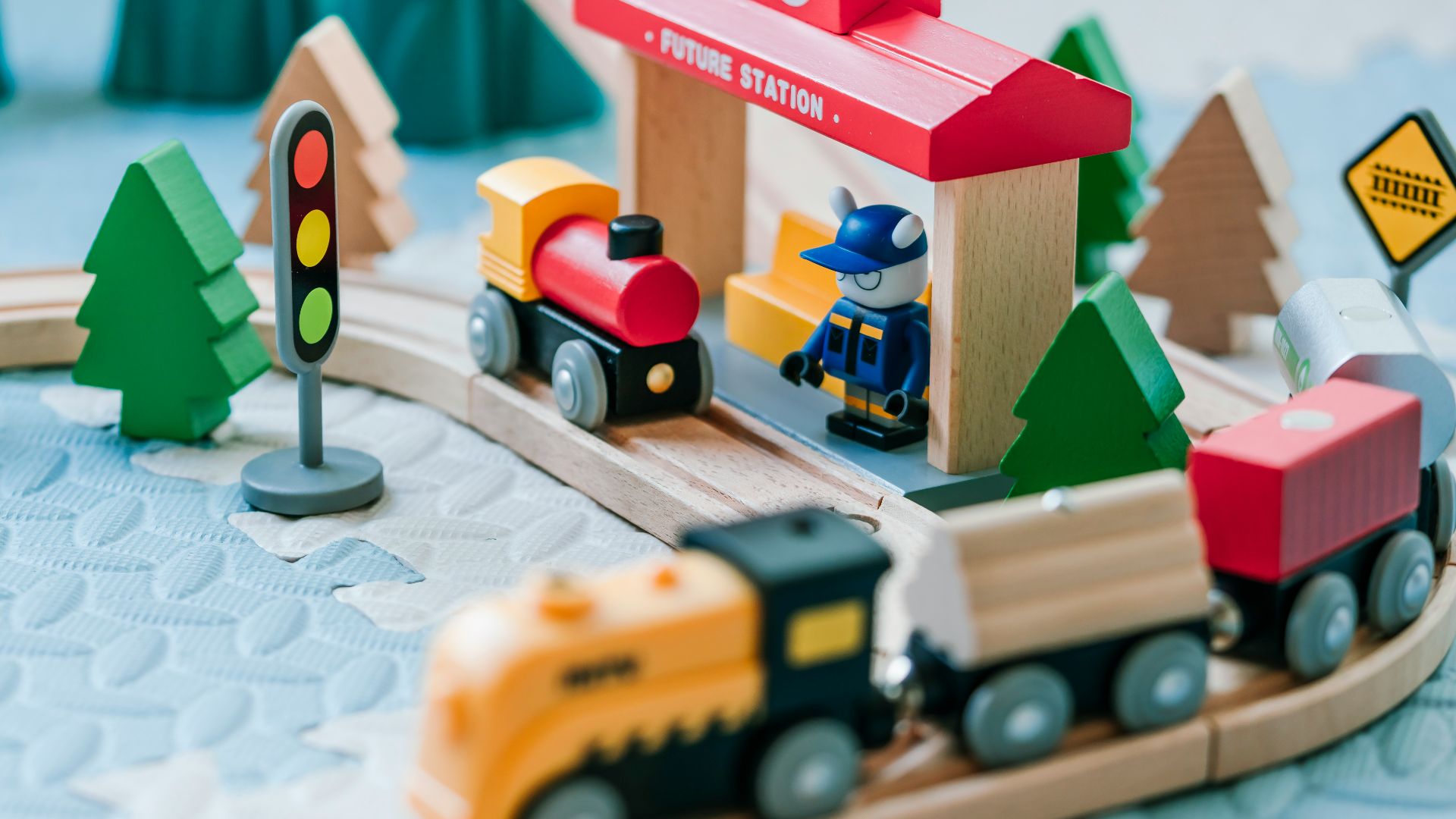wooden train set