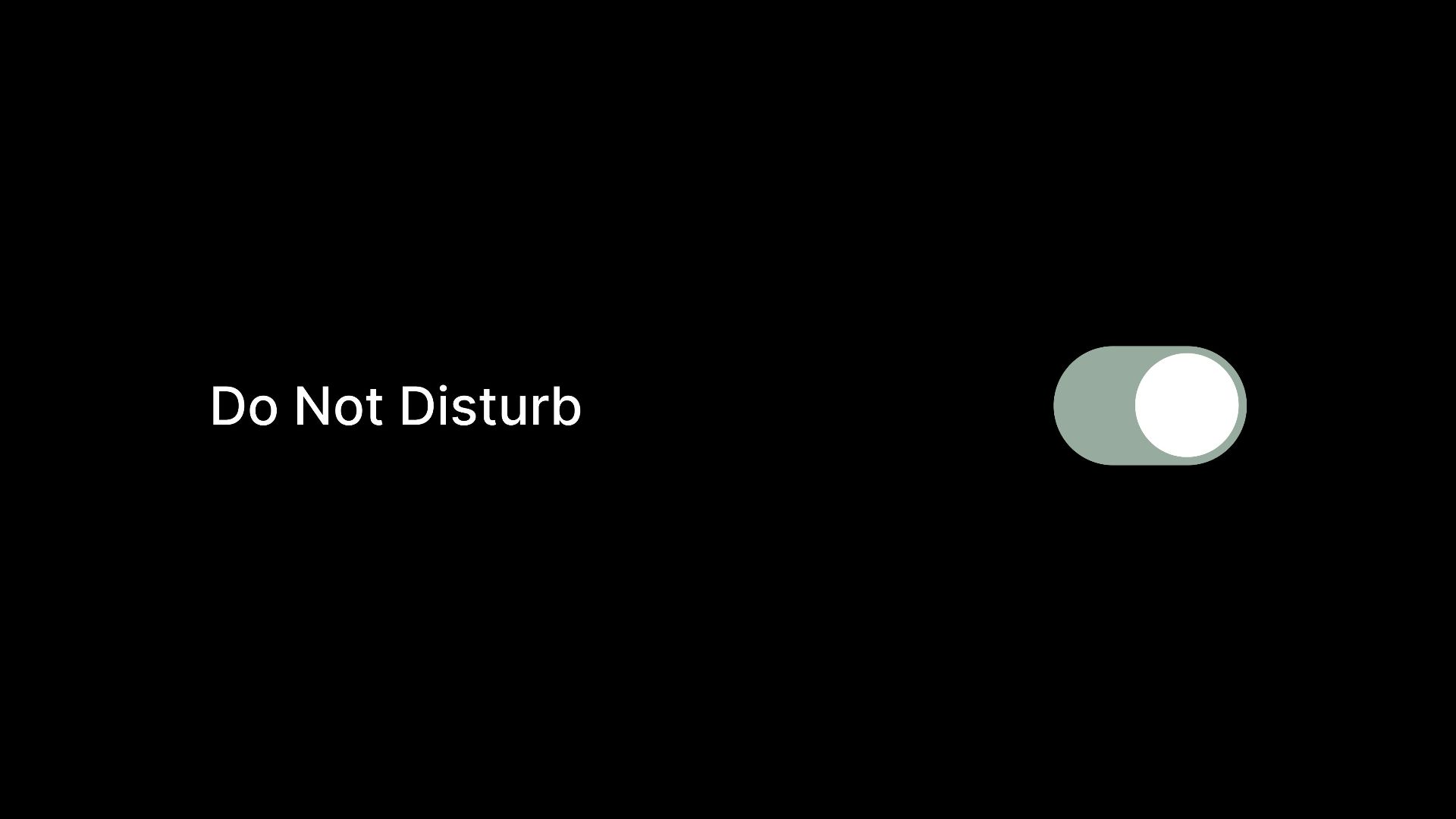 Do not disturb toggle switch on black background