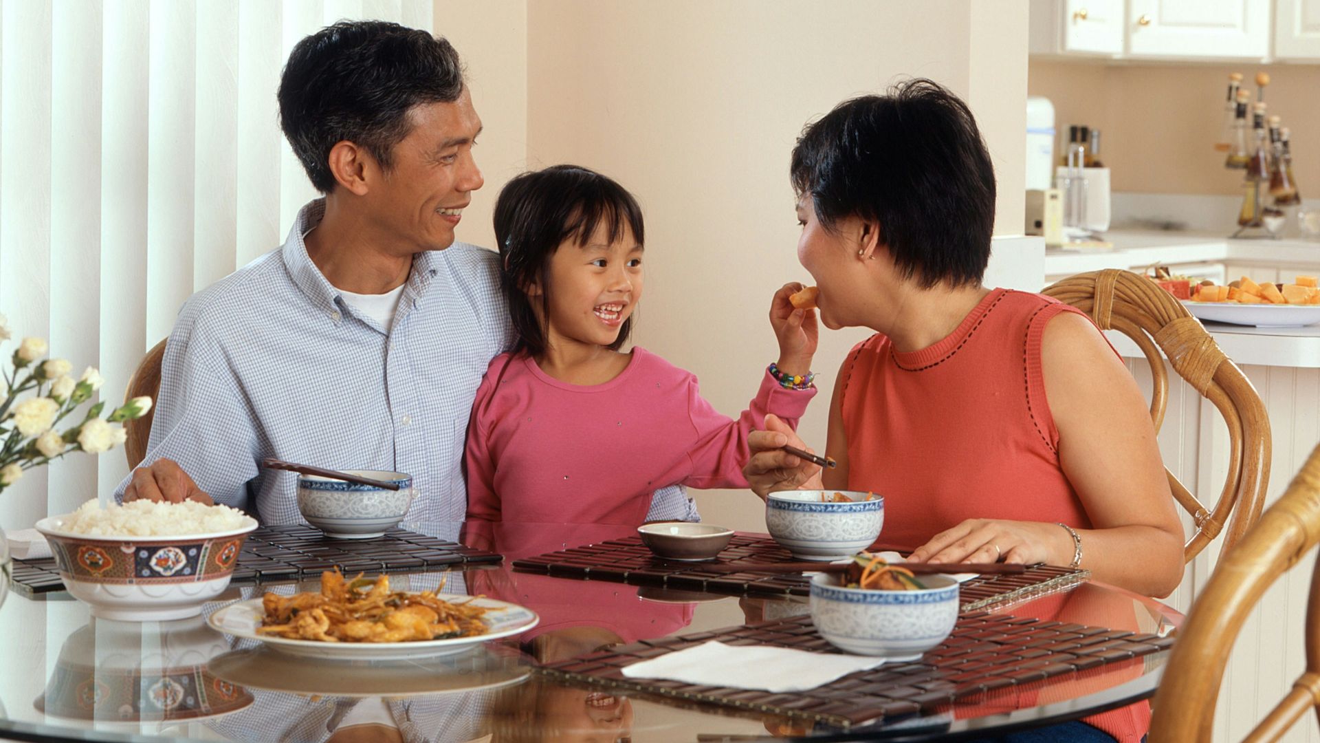 family eating at the table