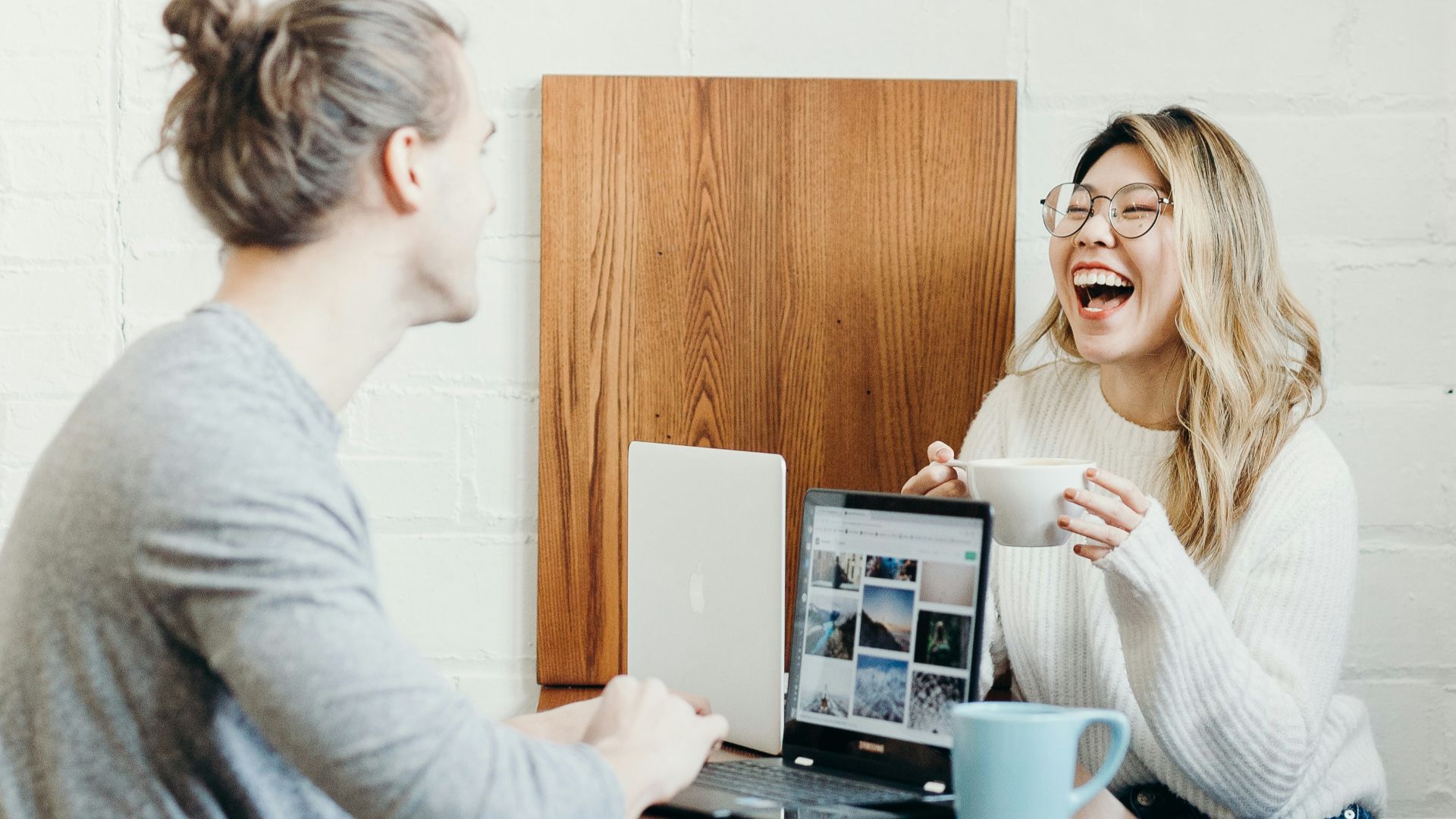 couple sitting on the dining table