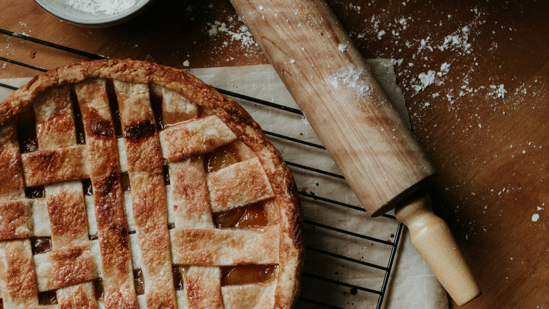 brown pie on brown wooden table