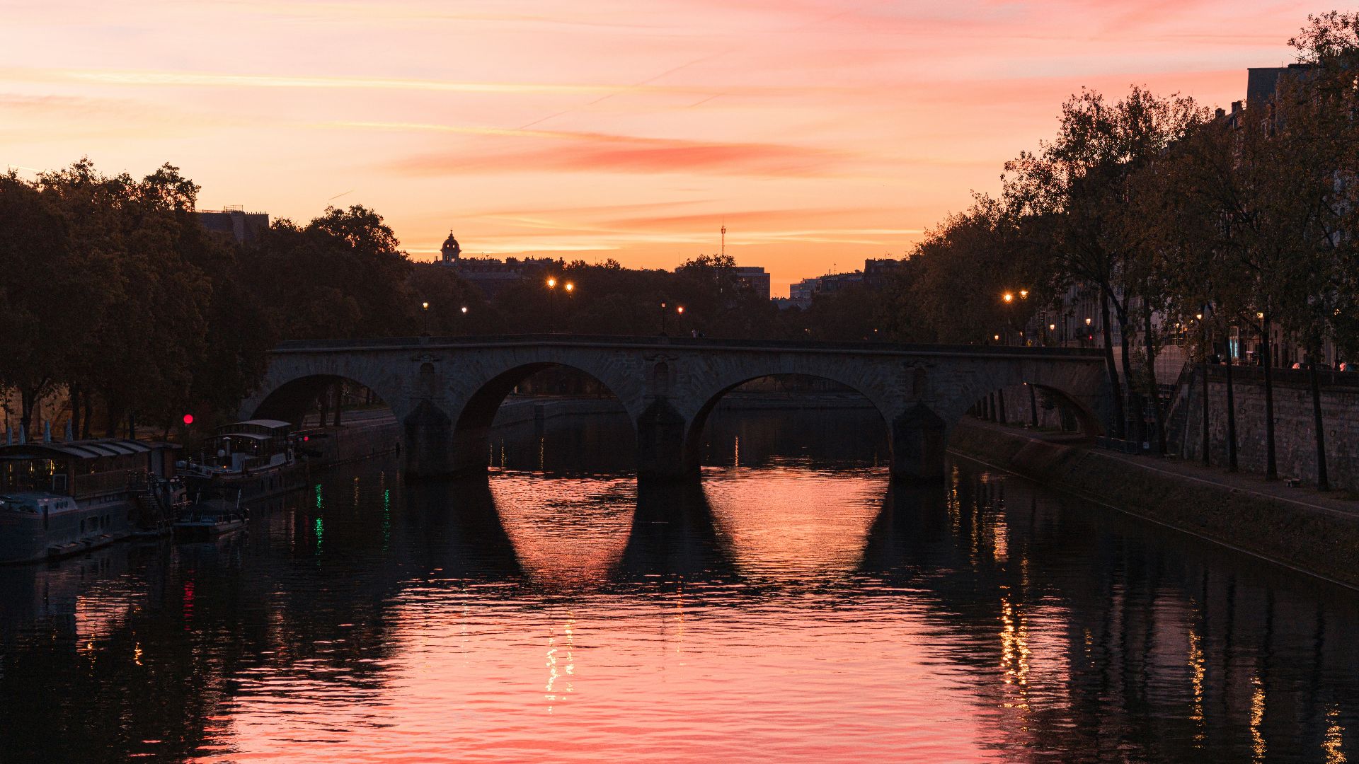 a river that has a bridge over it