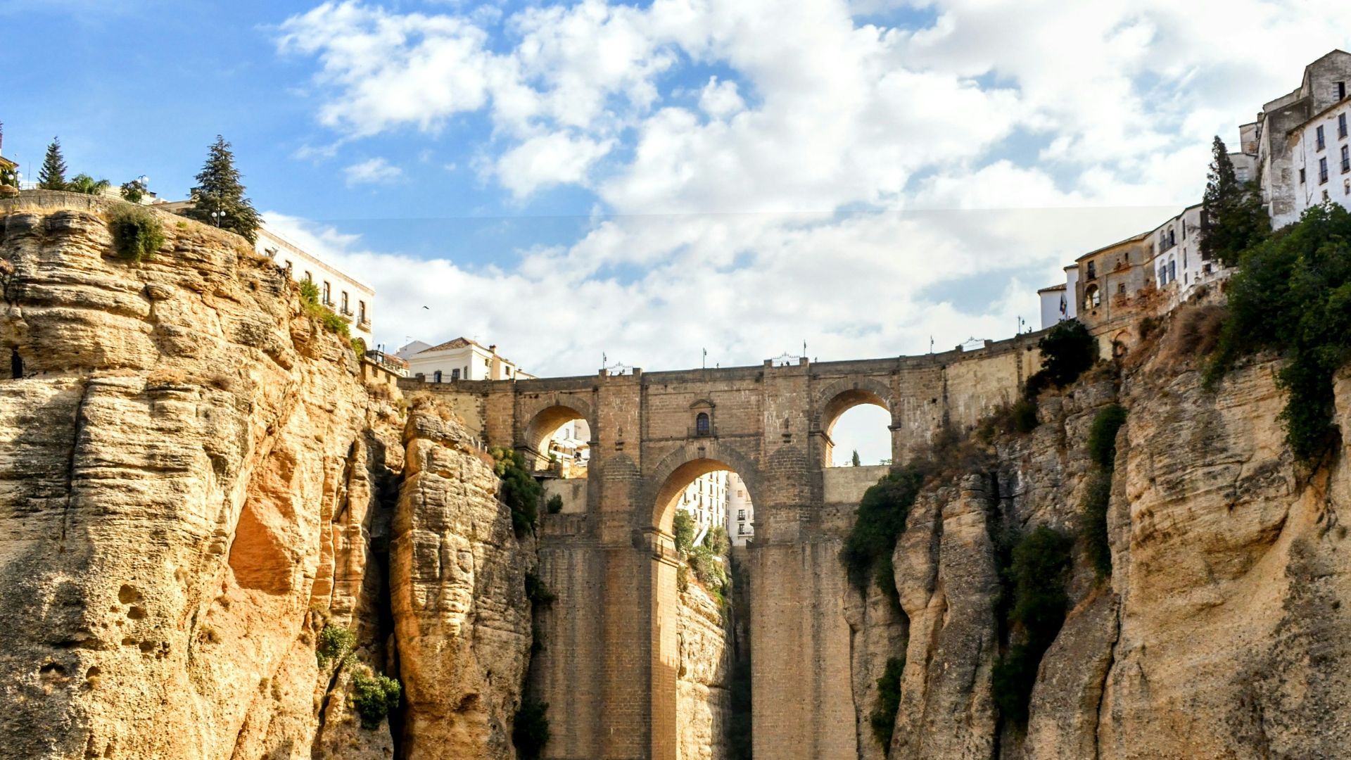 A view of a bridge over a canyon