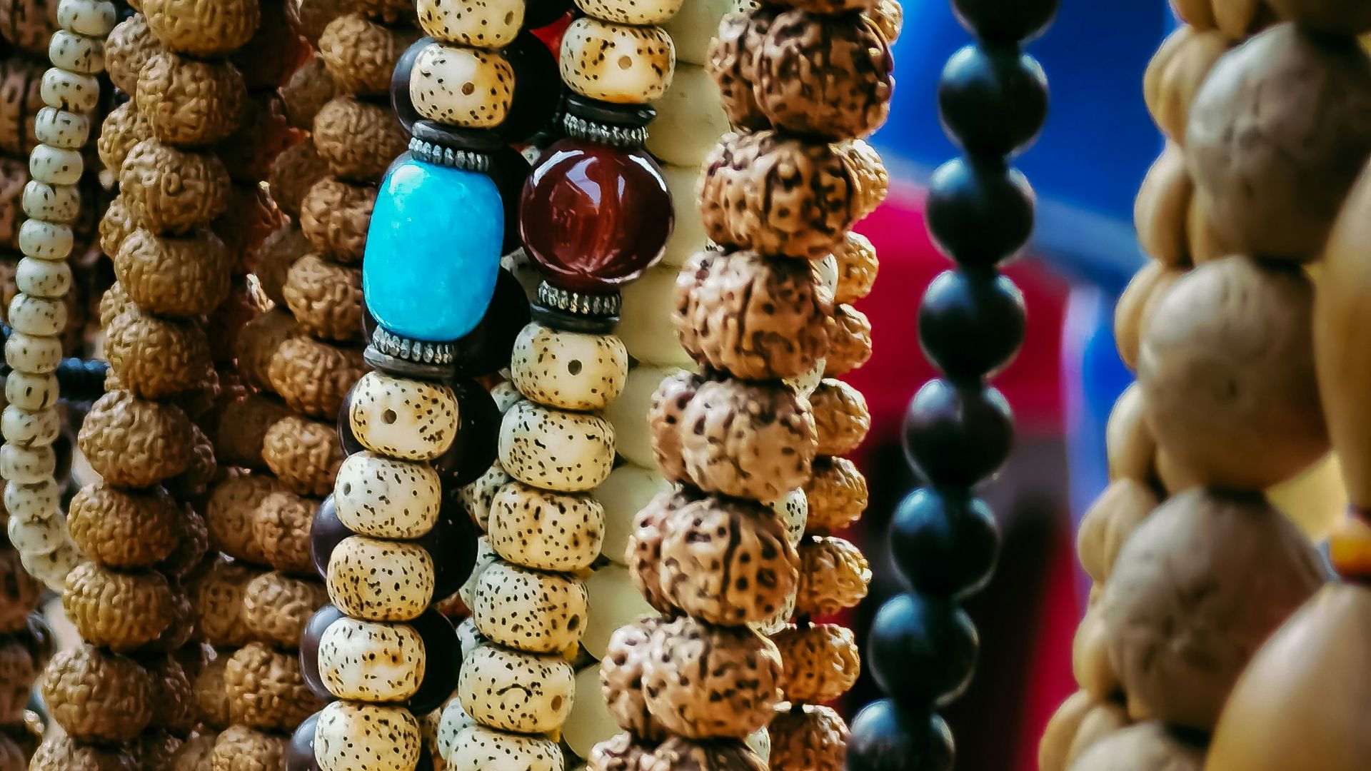 blue and gold beaded bracelet