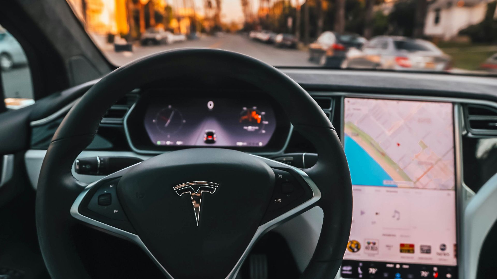 interior view of Tesla car