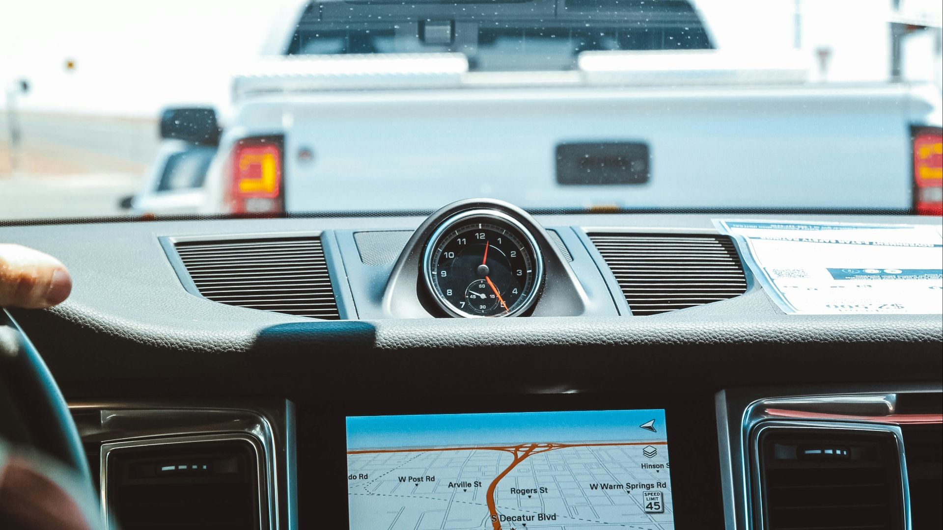 black GPS navigator turned on