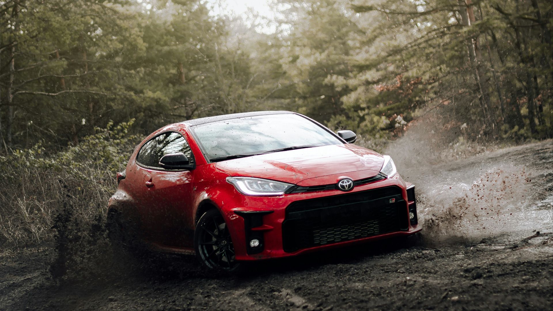 red chevrolet camaro on road