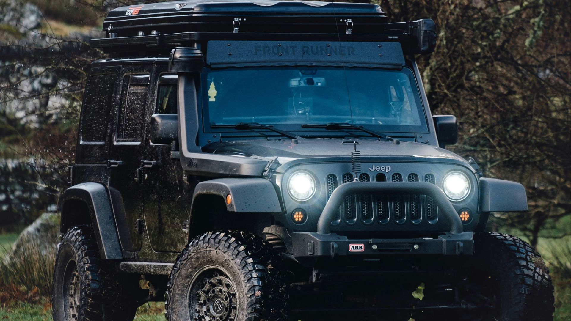 black Jeep Wrangler SUV