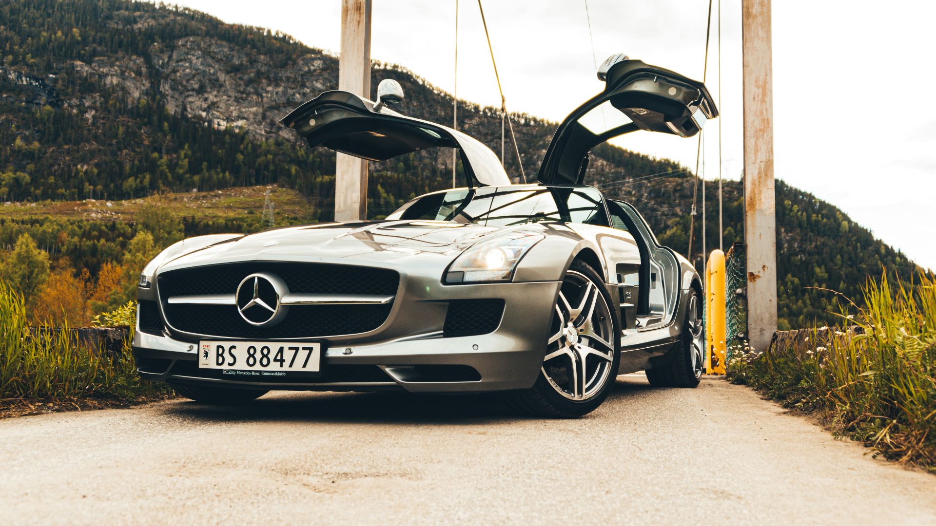 gray Mercedes-AMG coupe