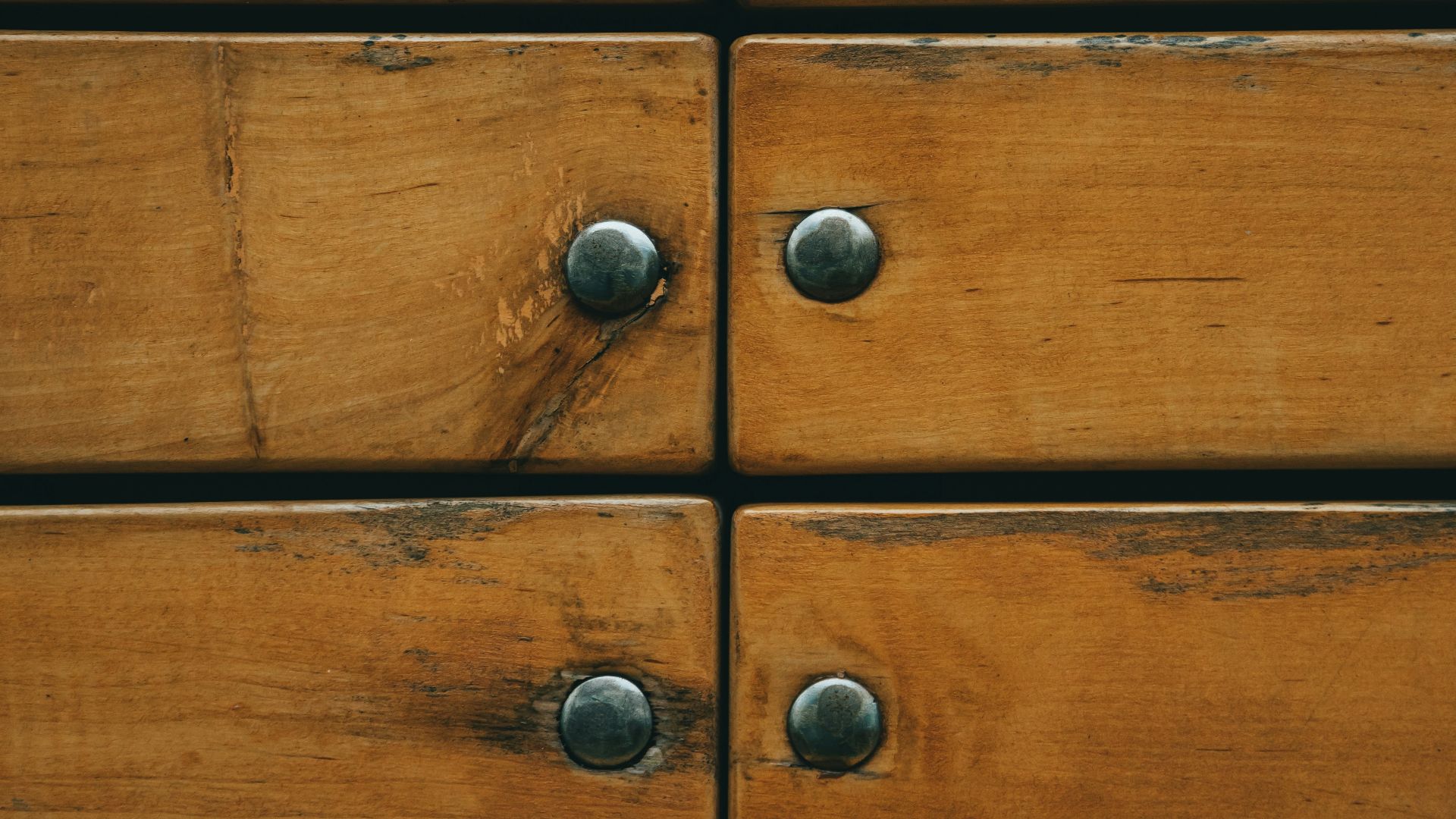 a group of wooden drawers
