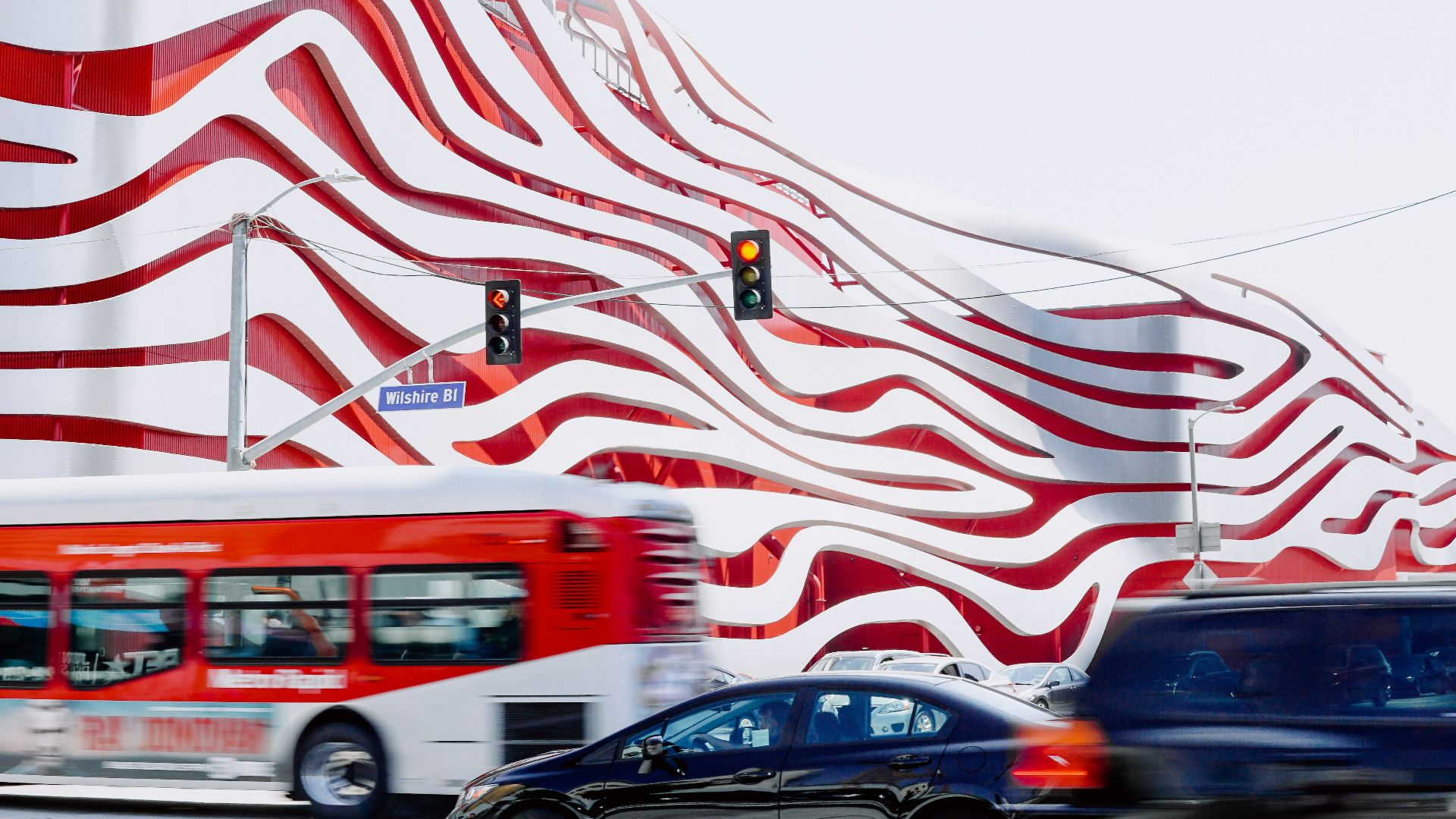 red and white building