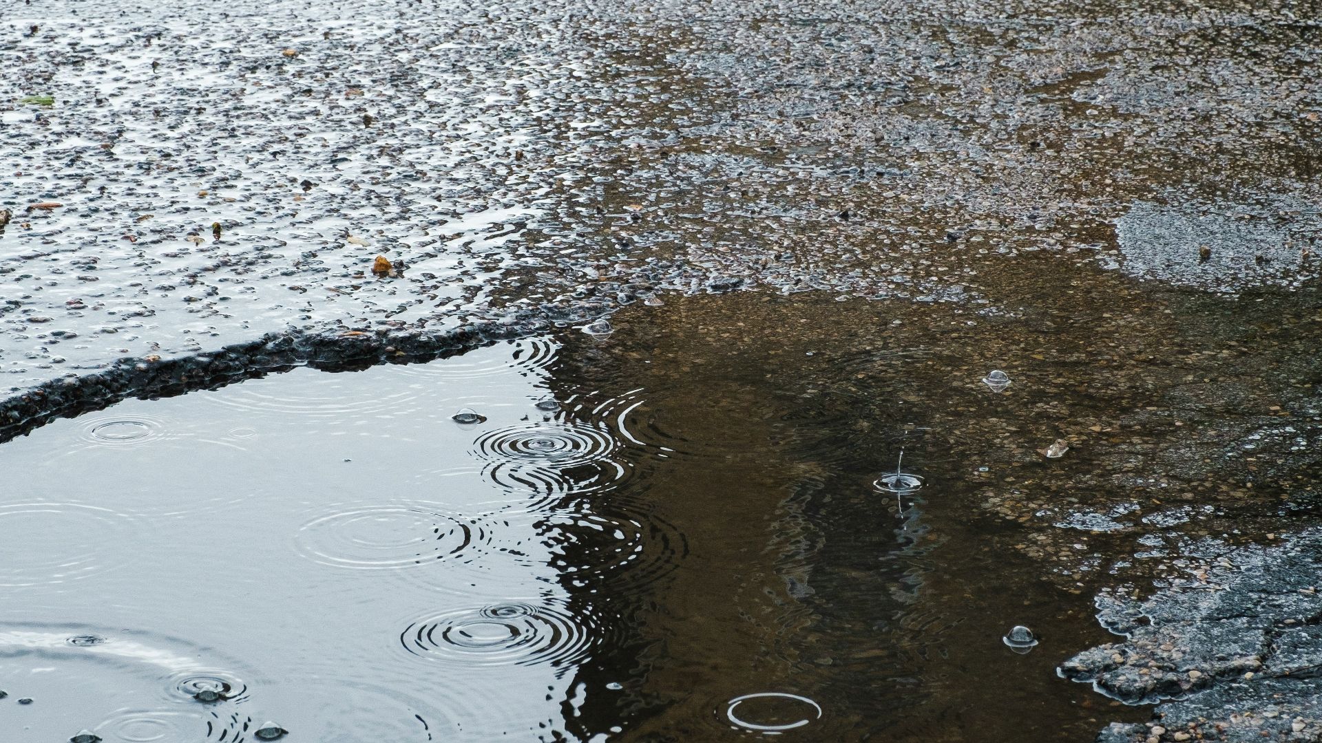 body of water on road