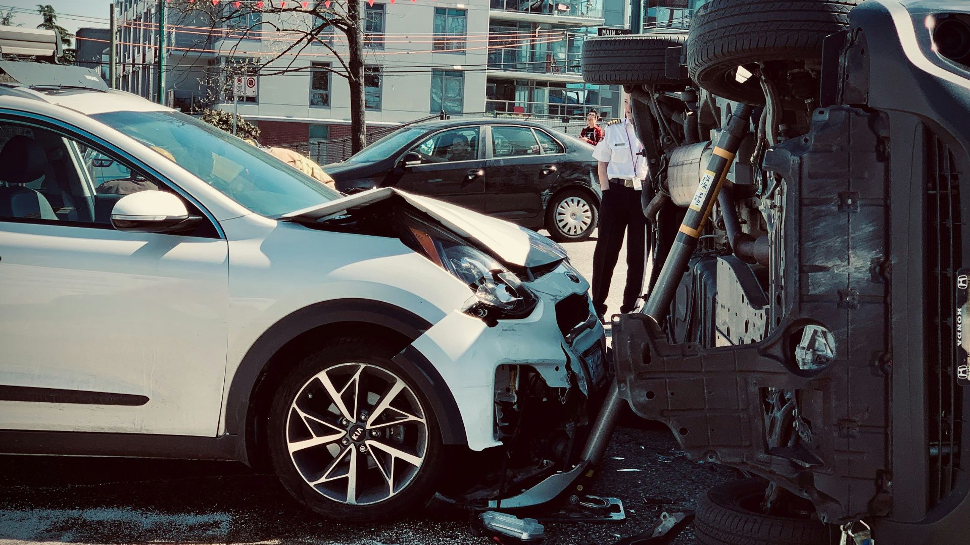 a car that has crashed into another car
