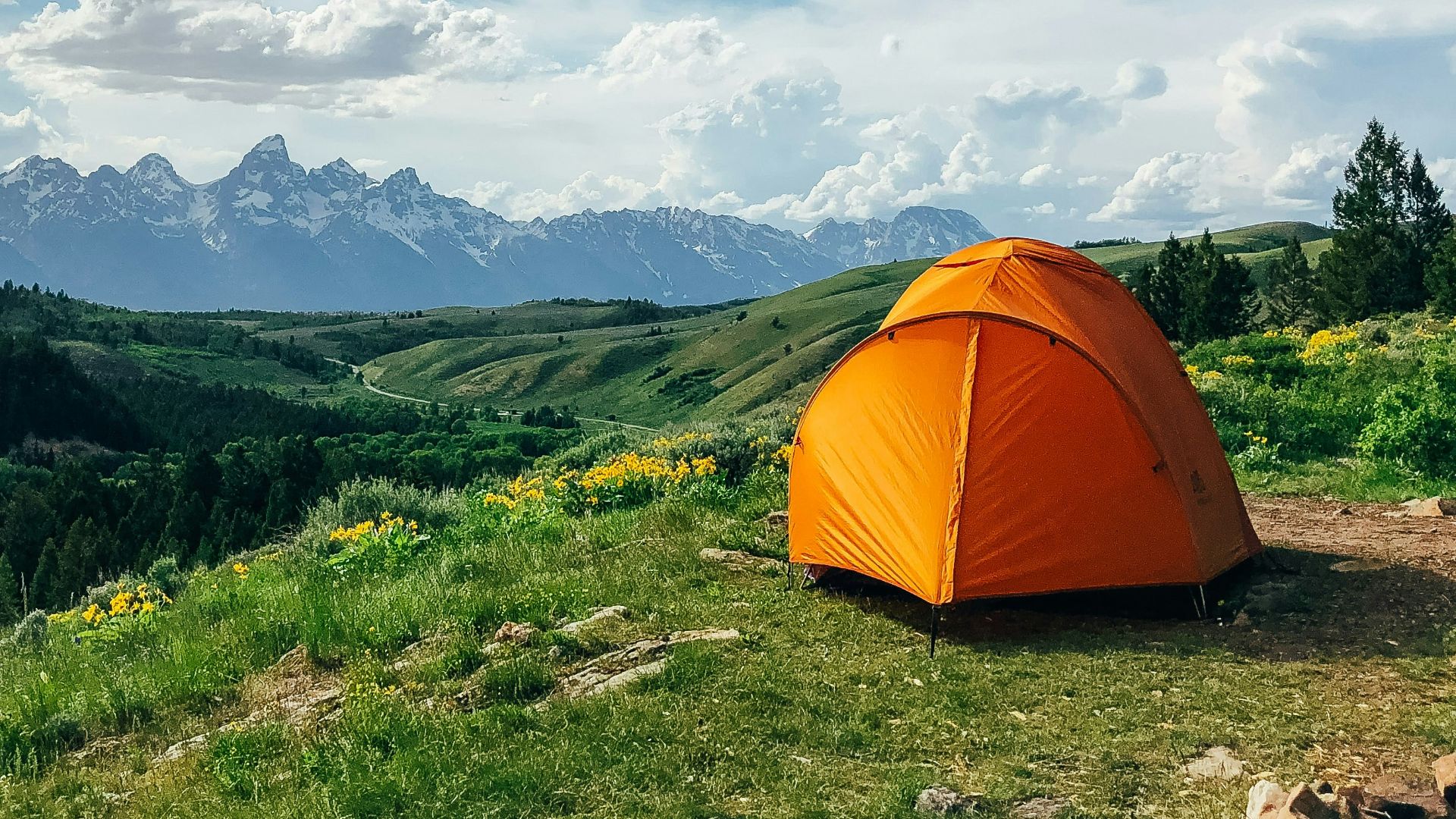 orange outdoor tent