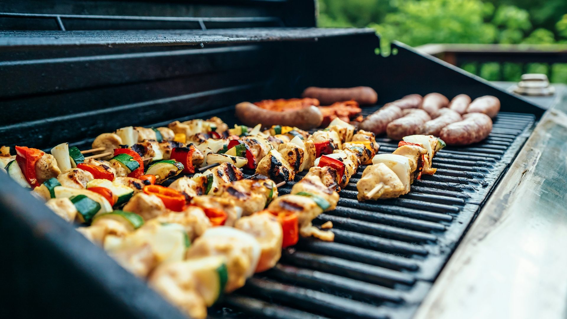 grilled barbecues on black and gray grill