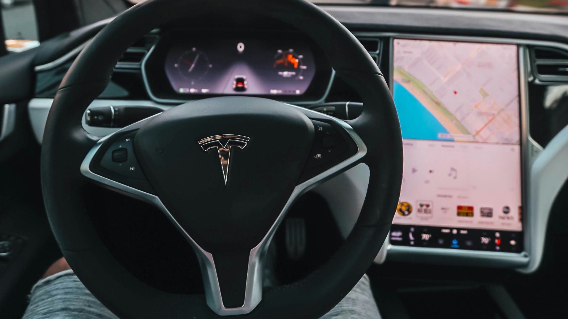 interior view of Tesla car