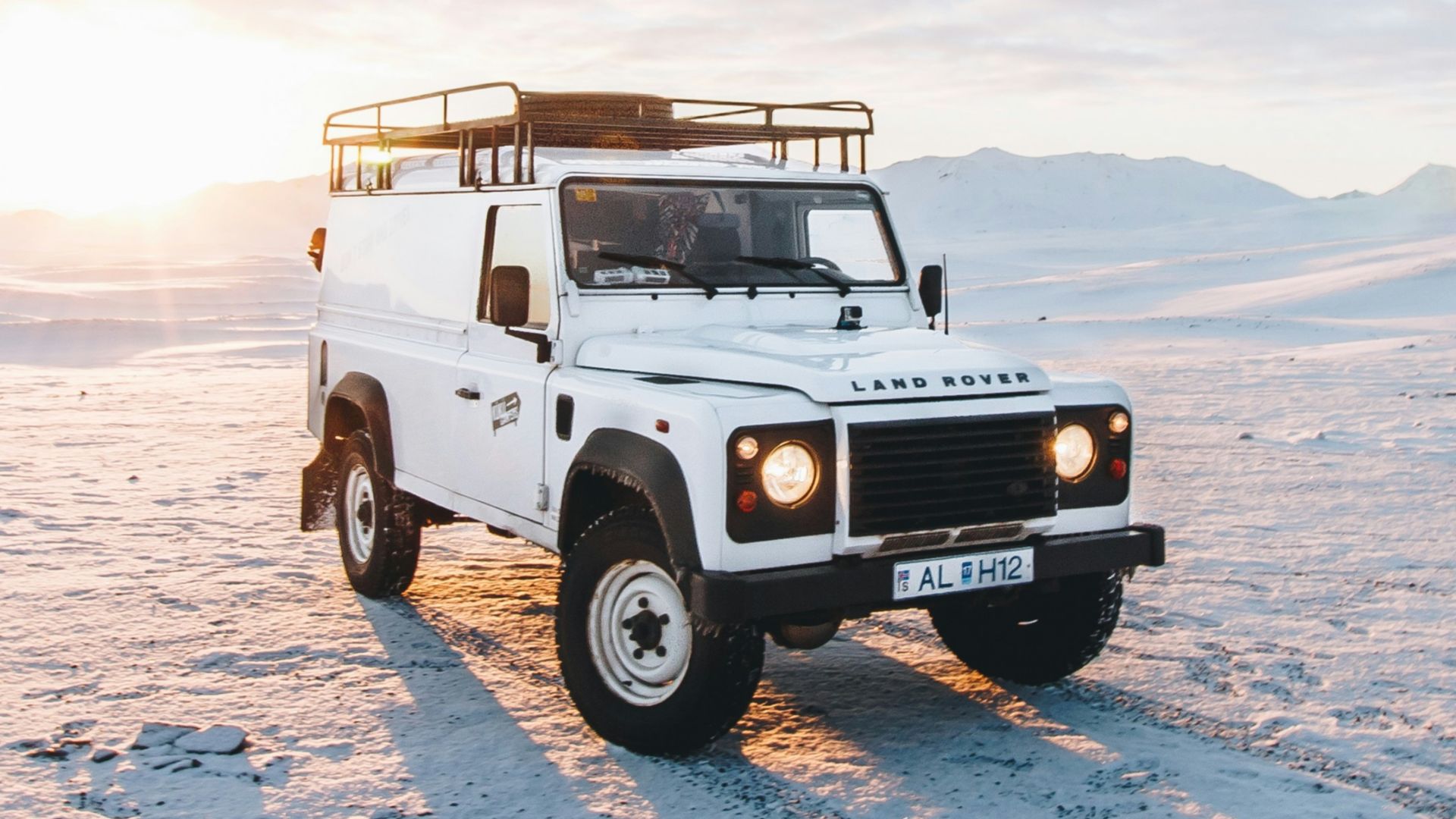 white Land Rover