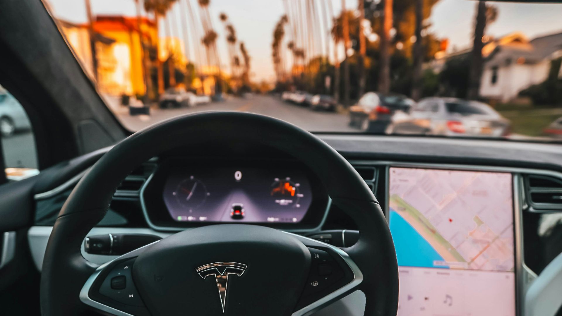 interior view of Tesla car