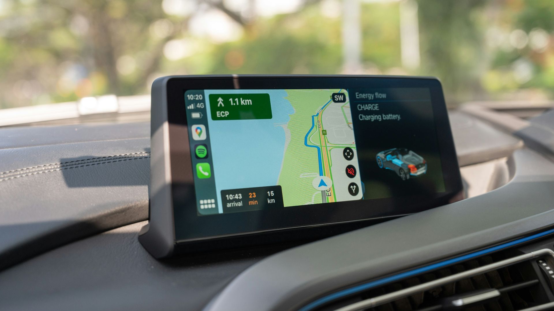 black android smartphone on car dashboard