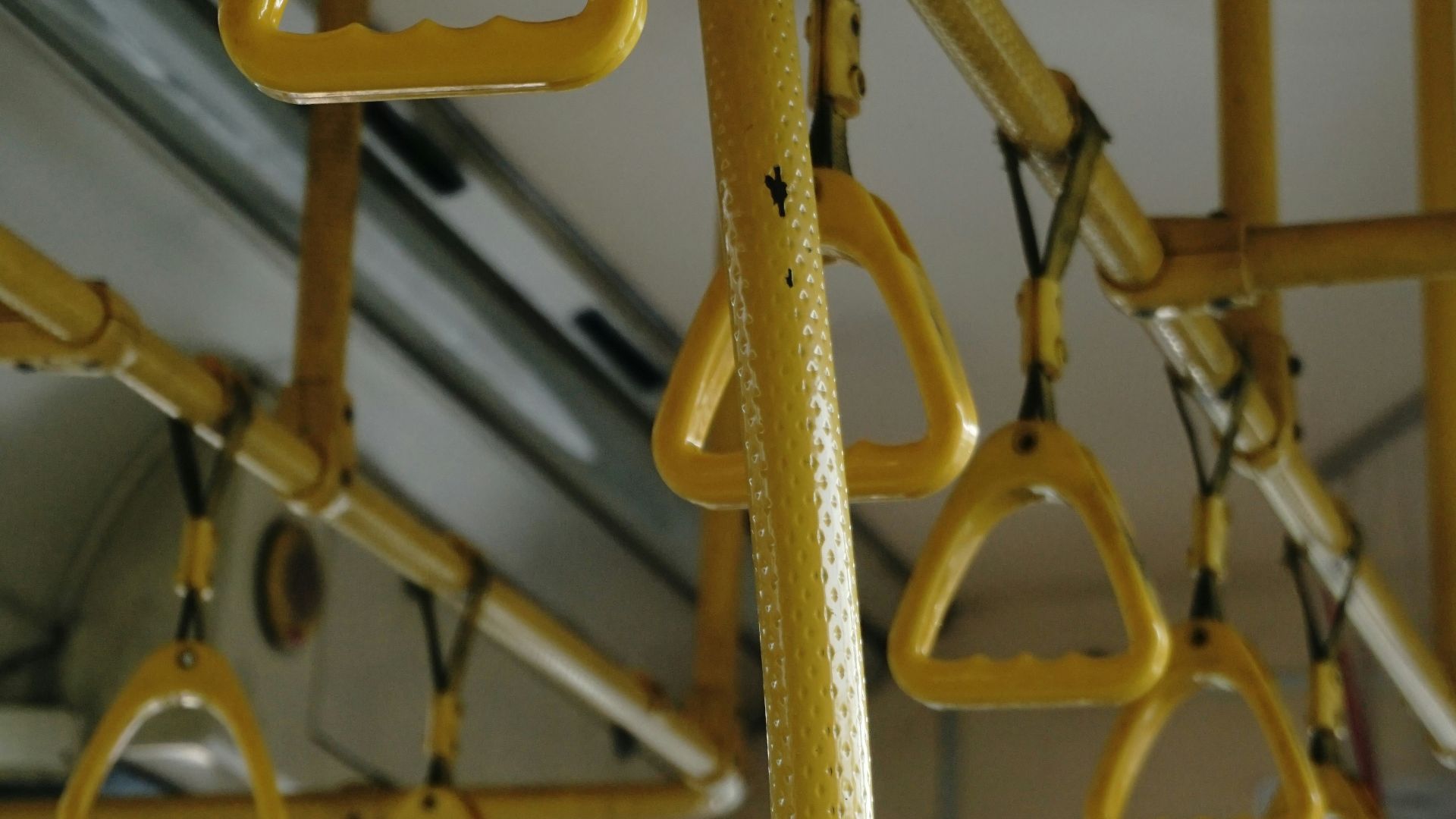 a view of the inside of a public transit bus