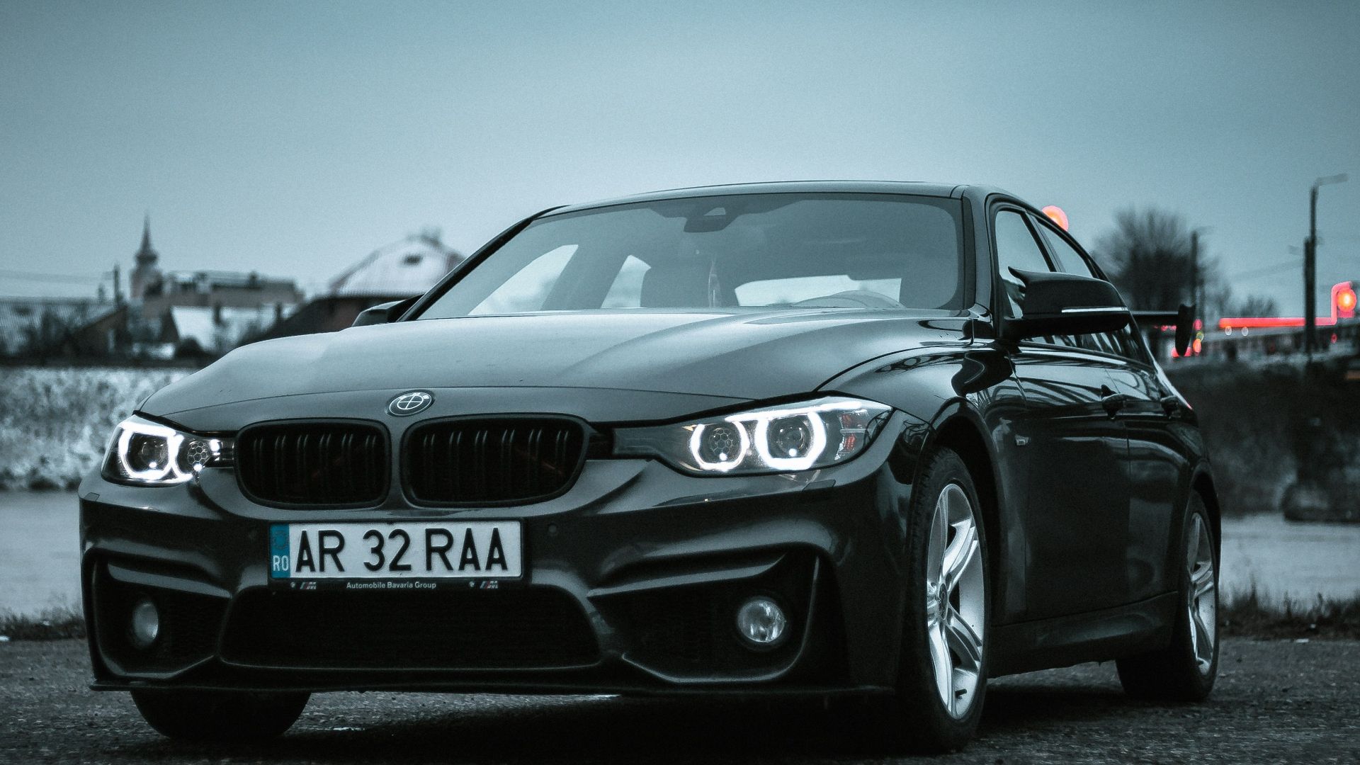black bmw m 3 on road