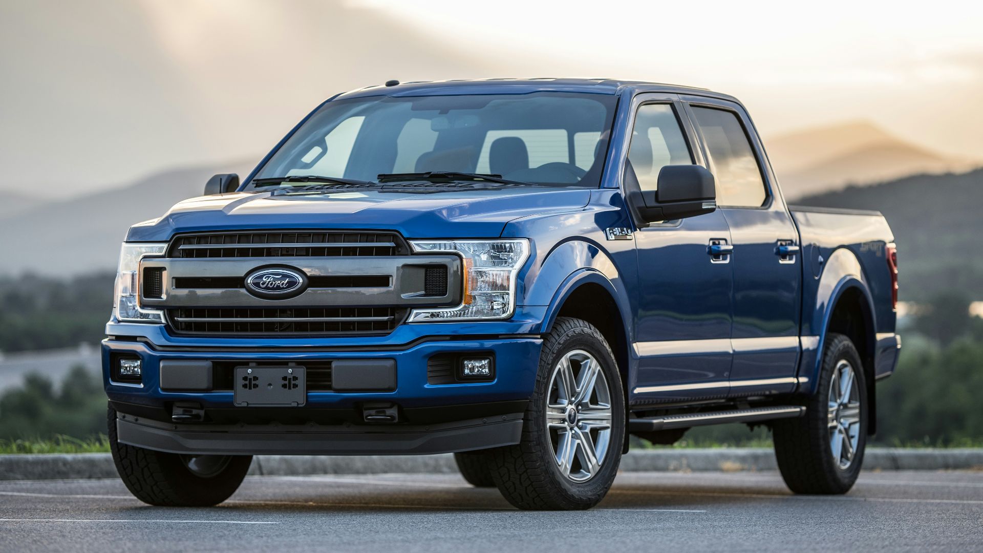 blue Ford pickup truck