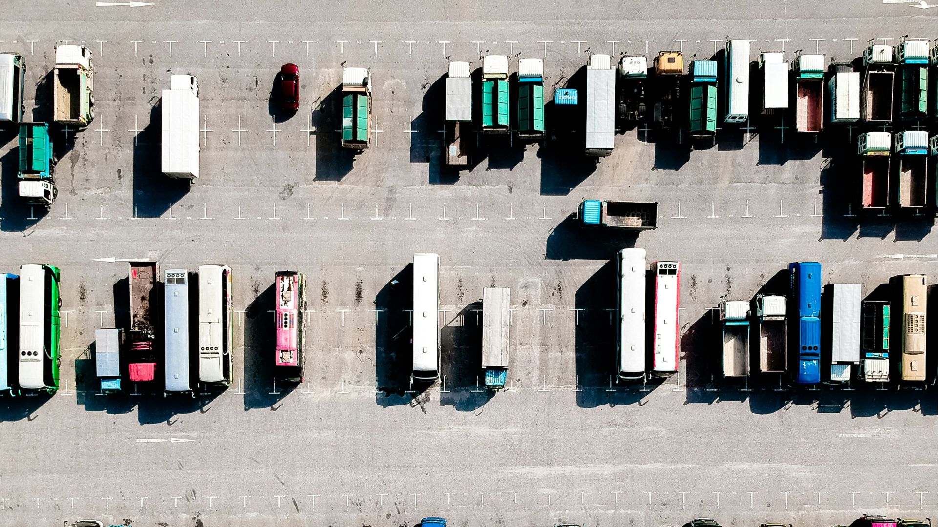 aerial photo of parking lot during daytime