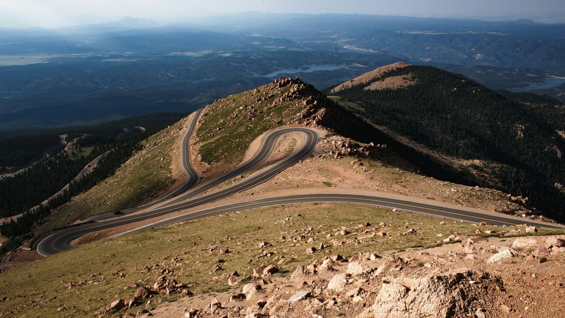 aerial photography of winding road