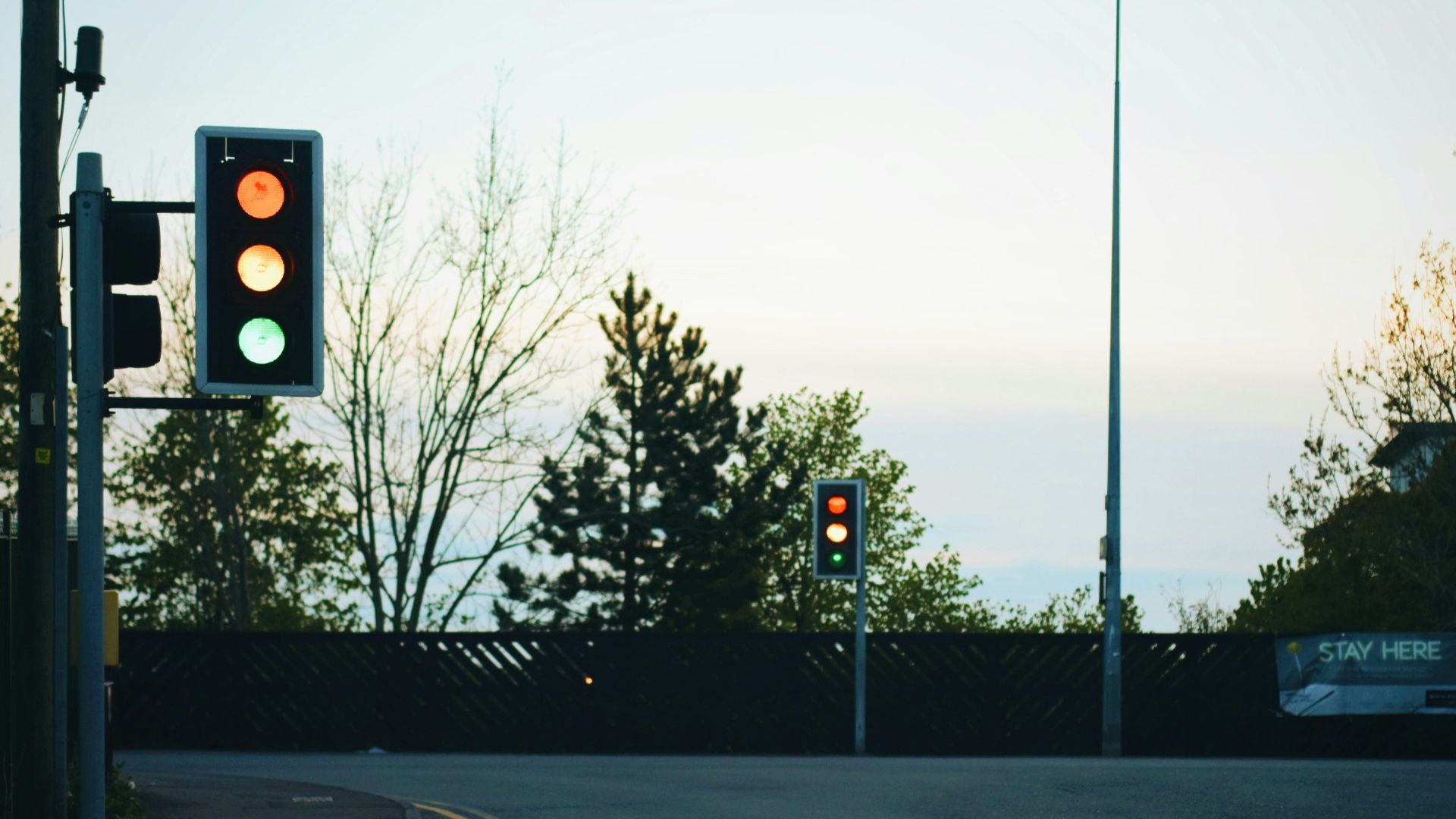 traffic light with stop sign