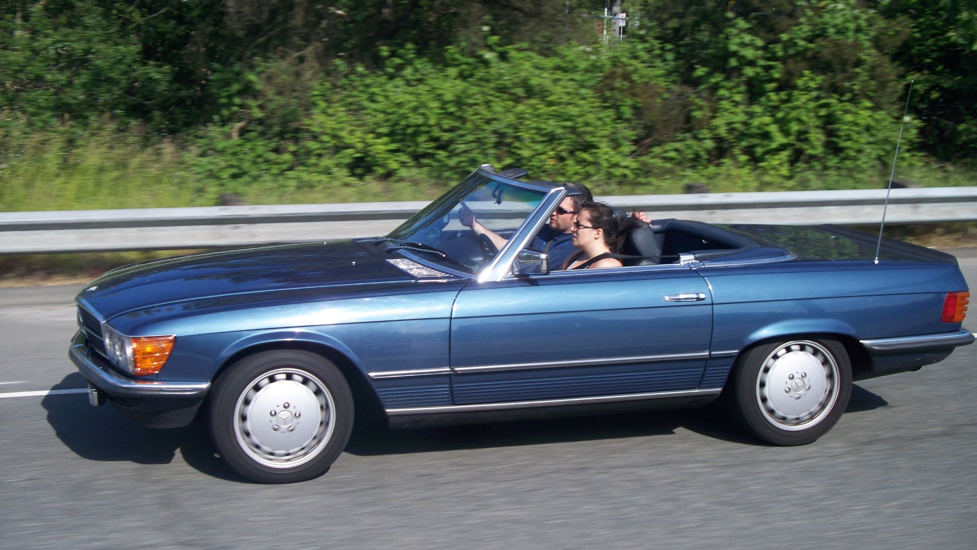 File:Convertible Mercedes Car Driving On A Highway.jpg